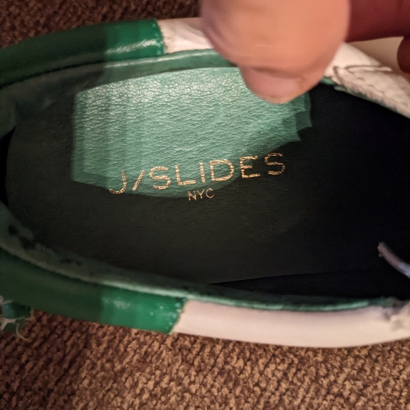 J/Slides NYC green and white platform sneakers - Picture 8 of 12